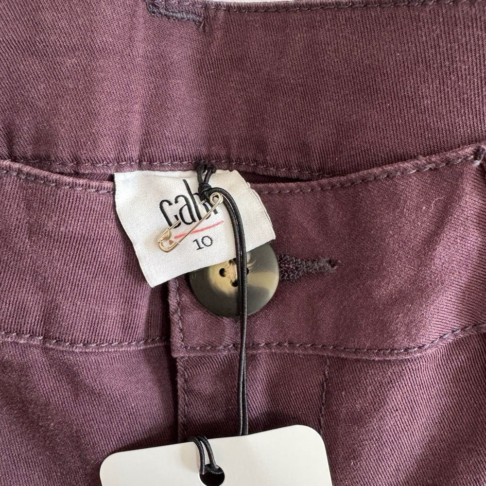 Cabi Deep Plum Carpenter Pant 10 NWT‎ 3926 Purple Goth Whimsigoth Lyocell Cotton - Picture 3 of 14